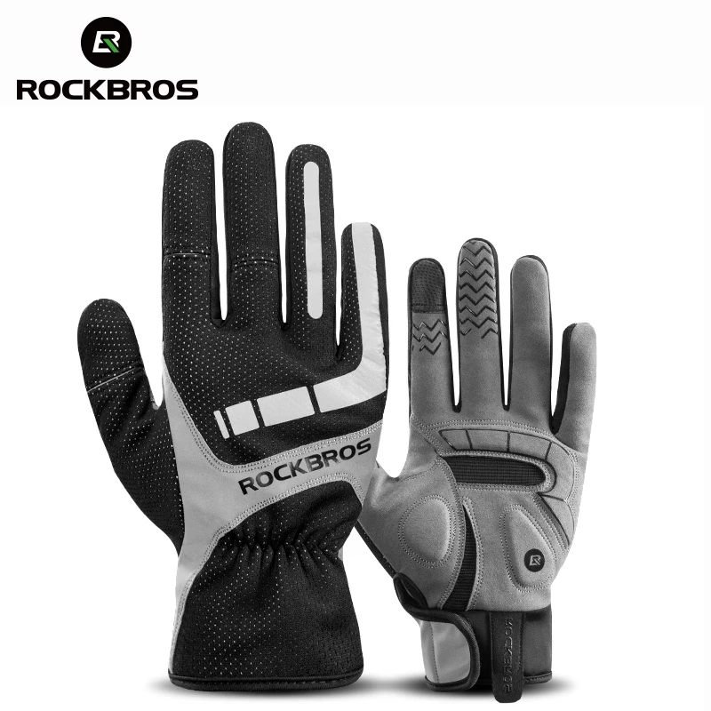 

ROCKBROS Winter Cycling Gloves Thermal Windproof Touch Screen Bicycle Gloves Keep Warm Thick Sport Autumn Glove Bike Accessories