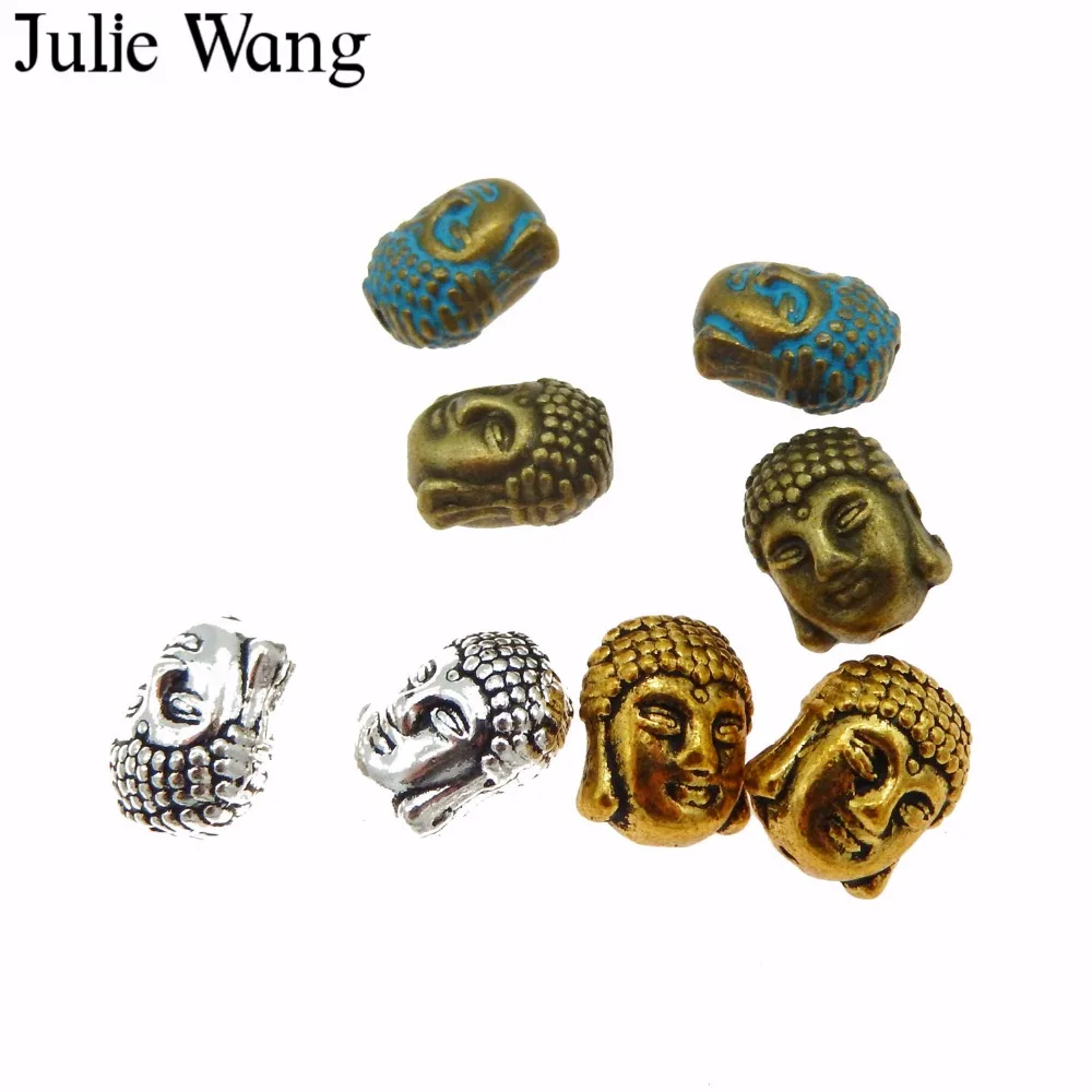 July Wang 2 20 шт. 4 вида цветов бусины голова Будды браслет сплав отдельные шарики