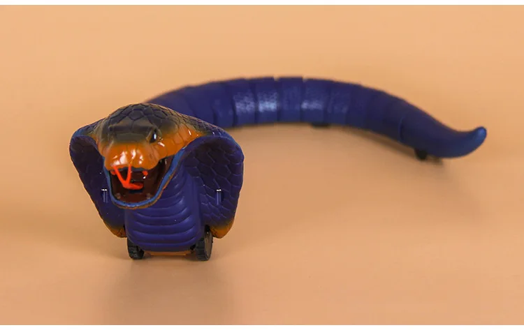 Горячая Распродажа Новая синяя серая забавная имитация змеи Кобра игрушка Беспроводная RC змея игрушка пульт дистанционного управления