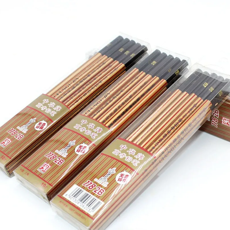 

10Pcs/Lot Student Stationery 2B Wooden Lead Pencils Test Special 2B Wooden Lead Pencils For Drawing School Office Supplies