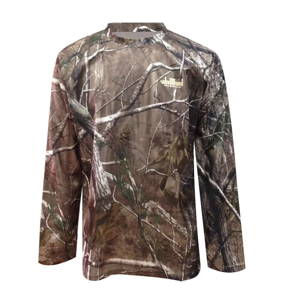 

Spring Men's Bionic Camouflage Quick Dry T Shirt Tops Male Outdoor Sports Hunting Jungle Long Sleeve Breathable T T-Shirt Shirts