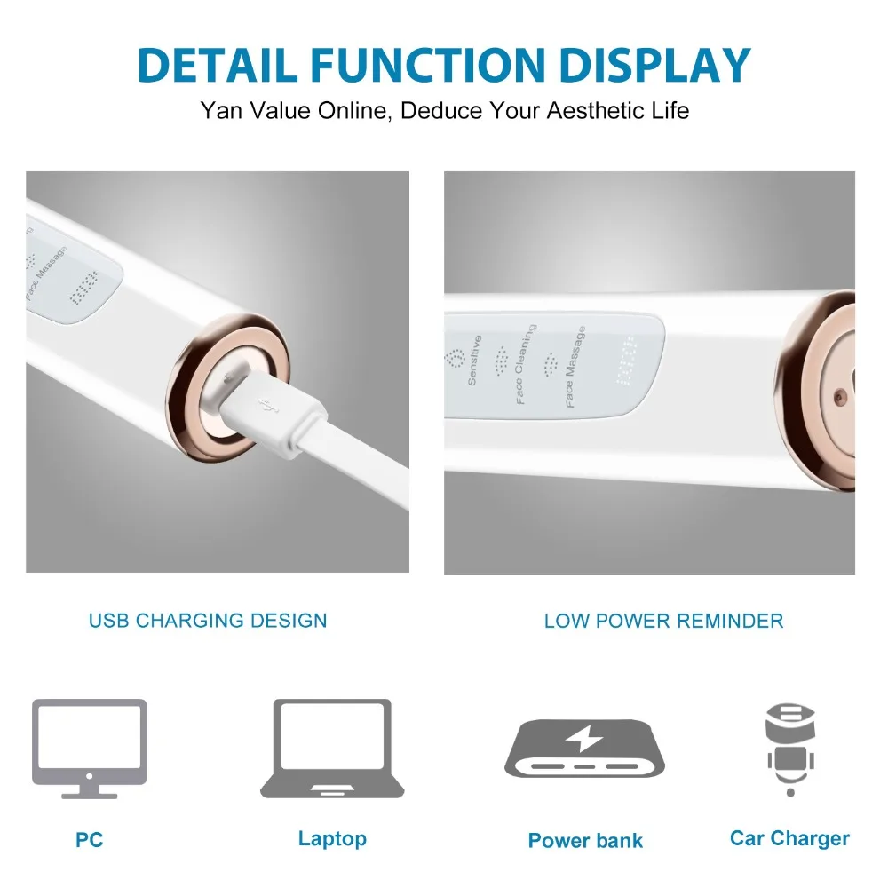 O'bella T10 2-в-1 Водонепроницаемый Электрический Зубная щётка USB Перезаряжаемые sonic Electrric Зубная щётка усовершенствованная ультра sonic Зубная щётка