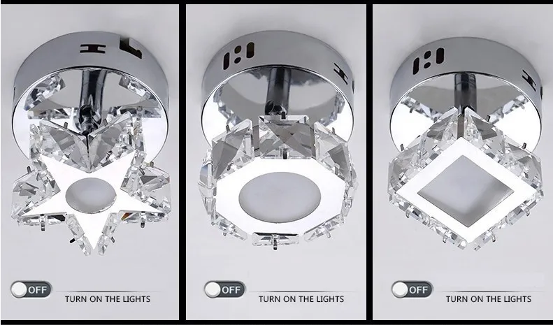 Список светодиодный Кристалл потолочные лампы-светильники огни прохода минималистичный современный маленький романтический Звездный светодиодный энергосберегающий светильник