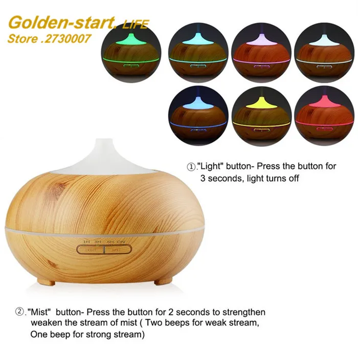 

Difusor aroma Nebulizer Wood Grain Ultrasonic Air Humidifier Aroma Diffuser Aromatherapy Office Purifier Mist Maker