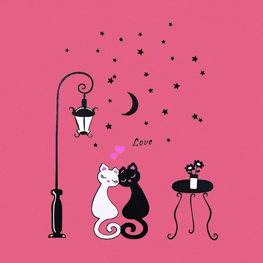 1 Pcs Cute Cartoon Couple Cat Flower Vine 3d Wallpaper Diy Vinyl Wall Stickers Rooms Home Decor Art Decals 1 Pcs Cute Cartoon Couple Cat Flower Vine 3d Wallpaper Diy Vinyl Wall Stickers Rooms Home Decor Art Decals