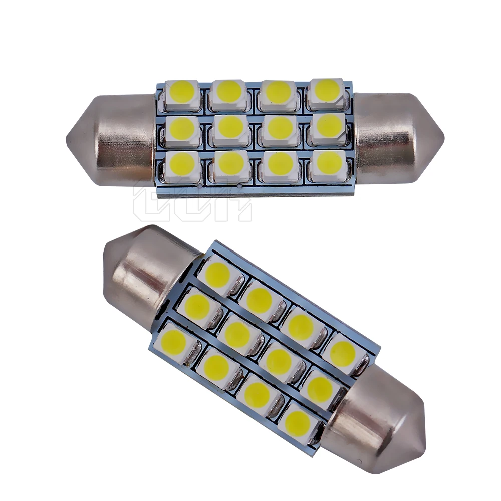 Бесплатная доставка 100 шт./лот гирлянда 12smd 1210 3528 led c5w 31 мм 36 39 41 Светодиодная