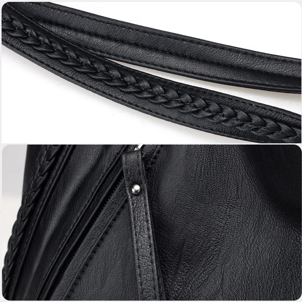 Новые роскошные женские мягкие кожаные сумки дизайнерский бренд большой емкости тканые сумки на плечо женские повседневные сумки черные дорожные сумки
