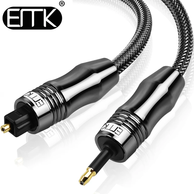 Cable de sonido Digital Toslink a Mini Toslink, Cable óptico SPDIF 3,5 de  3,5mm, adaptador de Cable de Audio óptico de 1m y 10m - AliExpress