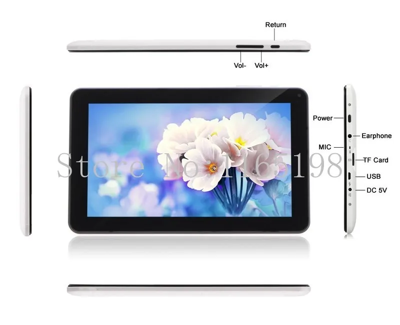 Новый год Продажа Allwinner A33 Quad core tablet 9 дюймов Android 4,4 двойной камеры 0.3MP + 2 MPwifi Bluetooth 512 MB/8 GB OTG планшетный ПК