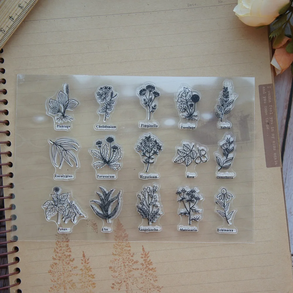 

Plant Illustrated Design Clear Transparent Stamp Silicone Stamps As Scrapbooking Decoration DIY Card Paper Gift Use
