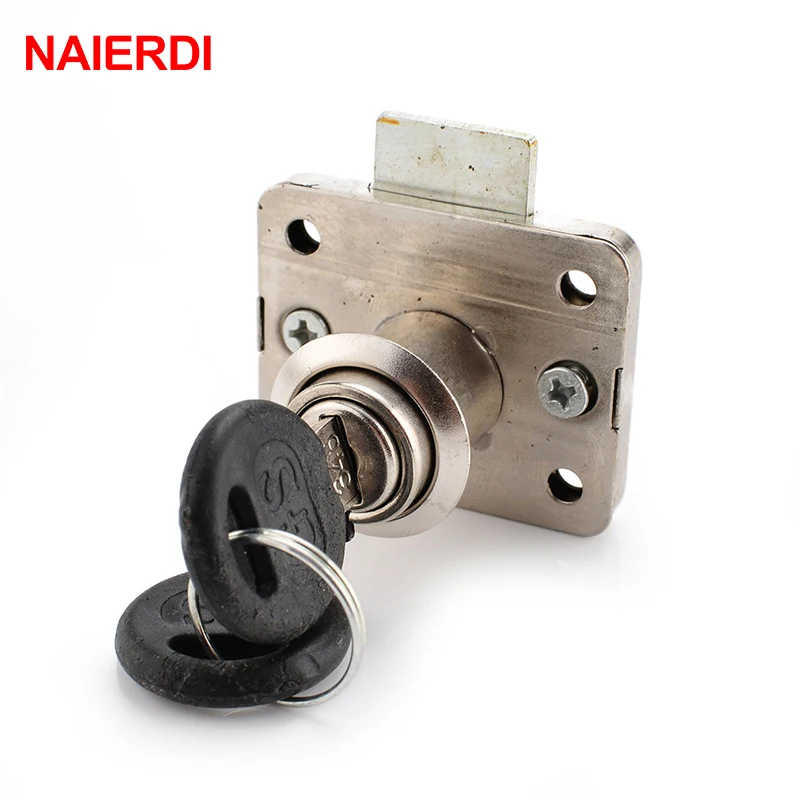 

Brand NAIERDI Hardware 101 Iron Drawer Lock Furniture Desk Cabinet Locker Lock 16mm Lock Core 22 Thickness With Two Keys