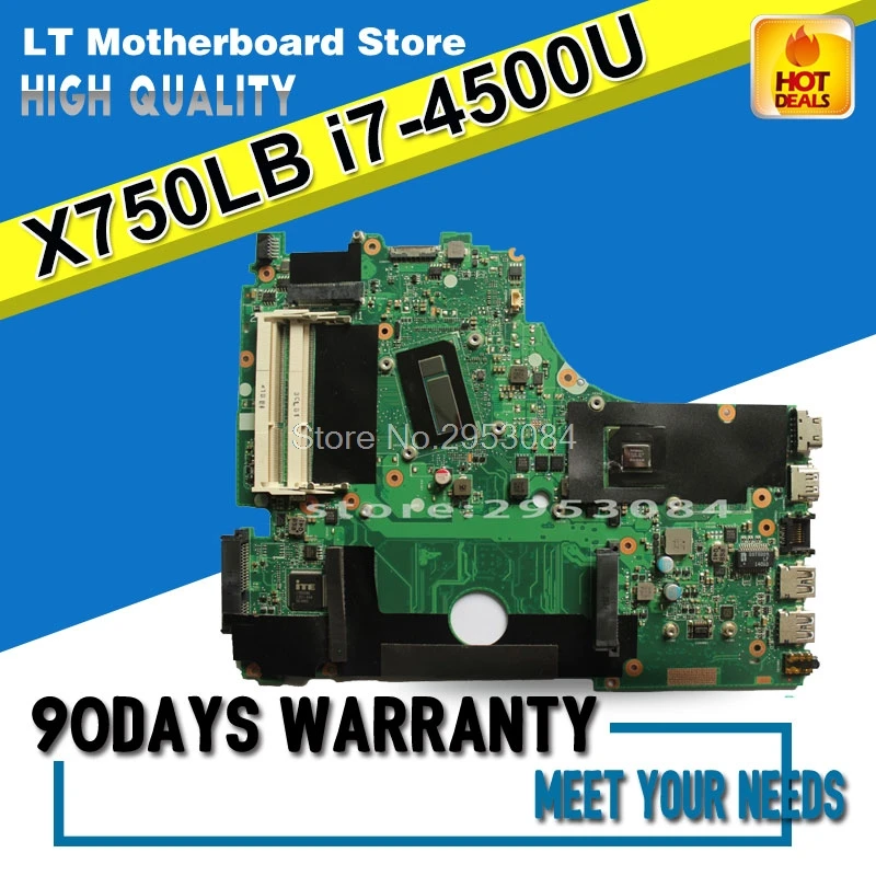 

X750LB Motherboard rev2.0 i7-4500U GT740M 2GB For ASUS X750LN K750L A750L Laptop motherboard X750LB Mainboard X750LB Motherboard