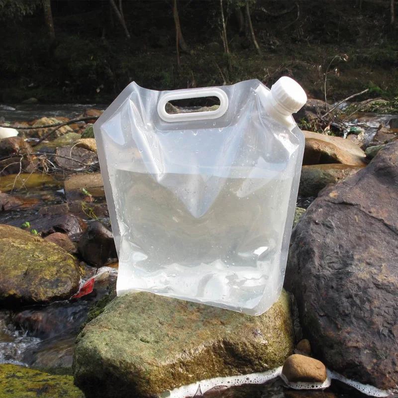 

Portable Water Bag Folding Water Bag Plastic Travel Water Bag Collapsible Water Container Lovely Carrier Container