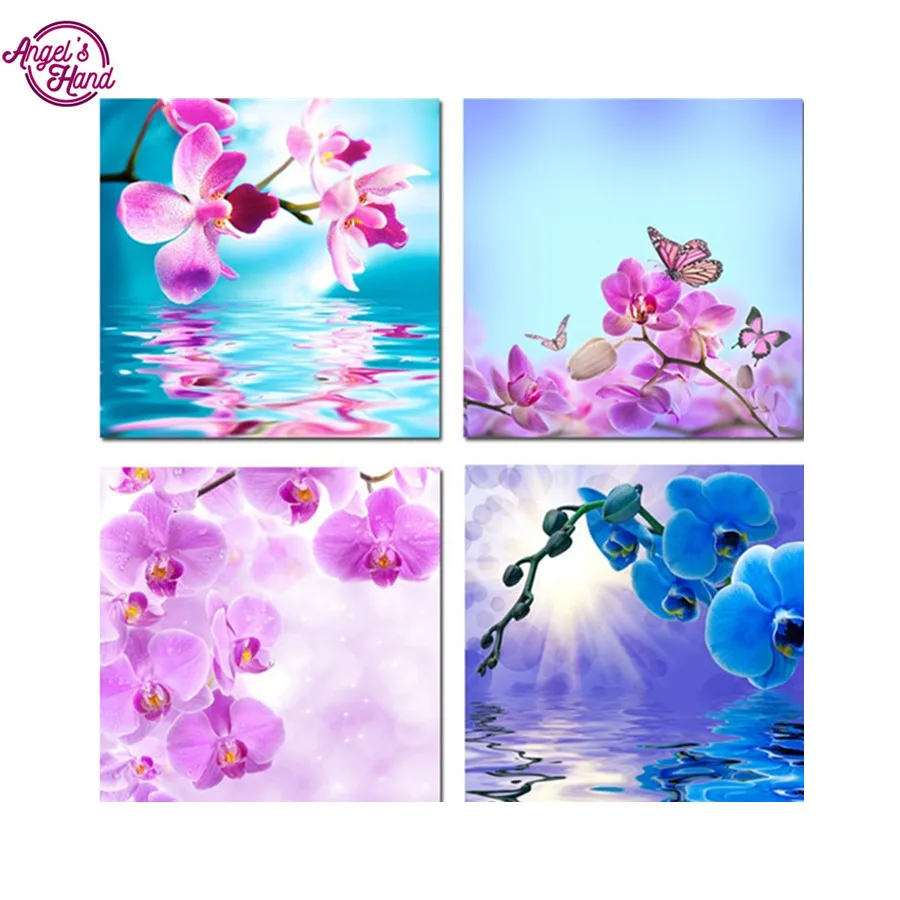 

Square Diamond Embroidery 5D DIY Diamond Painting Orchid Butterfly Diamond Painting Cross Stitch Rhinestone Home Decor
