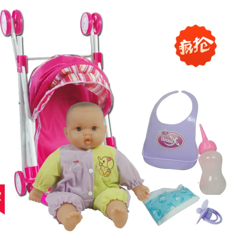 Foreign trade cotton core music doll toy pram ( Series 1 ,)Electronic
