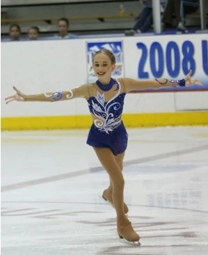 Figure Skating Dress - Orange Diamond Sling Style, Competition & Performance - View #13
