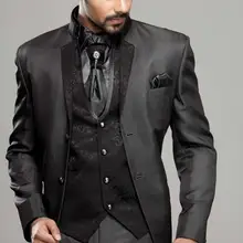 Темно-серый мужской смокинг жениха смокинг Свадебные Смокинги Костюмы Для Выпускного Бала Костюм свидетеля куртка+ брюки+ галстук+ жилет