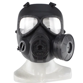

Simulation Tactical Head Mask Full Face Respirator Single Canister Electric Ventilative Biochemical Gas Mask for Nerf/Airsoft