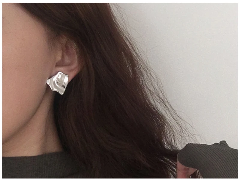 Irregular metal earrings  (4)