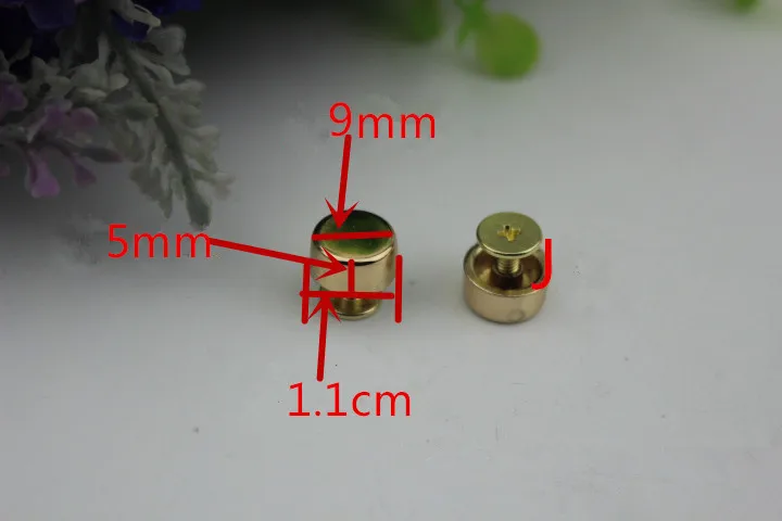 10 шт. Золотое дно гвоздь Винт Застежка Пряжка для сумки посылка Металлическая Кнопка DIY сумка багаж Декор шпильки вешалка пряжка