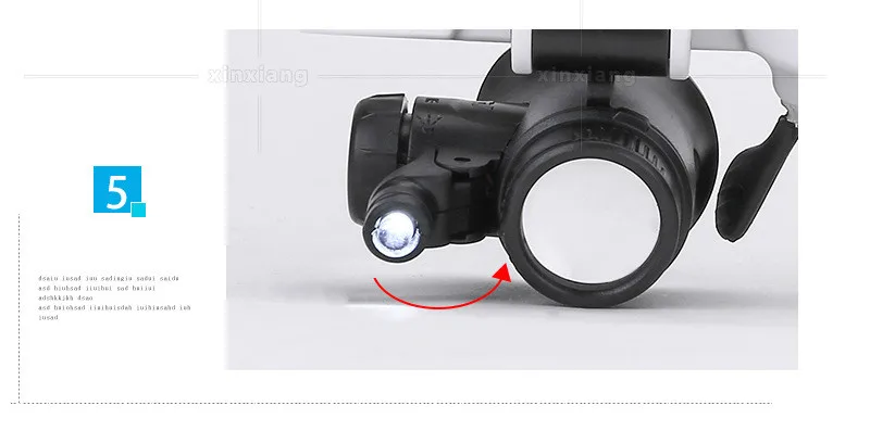 XinXiang Magnifier 8X 15X 23X Magnifying Jewelry Watch Repair Magnifier Glass With LED Lights Loupe Illuminated Wearing Magnifer (9)