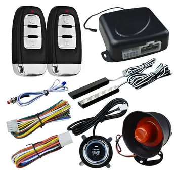 

BEESCLOVER Car Alarm Safety System Keyless PKE Entry Remote Push Button Start System Intelligent one-button start system r30