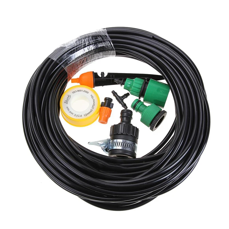 New 25m Auto Timer Micro Drip Irrigation System Plant Self Watering Garden Hose Tool