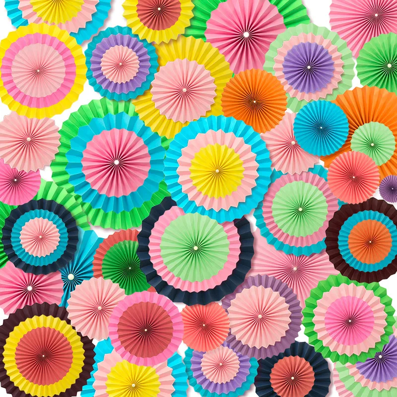 

5pcs/lot 15cm (6inch) Single-Layer Paper Fans Wedding Backdrop Christmas New Year Decoration Frozen Party Supplies Birthday