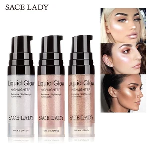 SACE леди 3 цвета Shimmer iluminador maquiagem жидкий текстовый маркер контурный крем для лица блеск глаз Бронзовый хайлайтер макияж - изображение