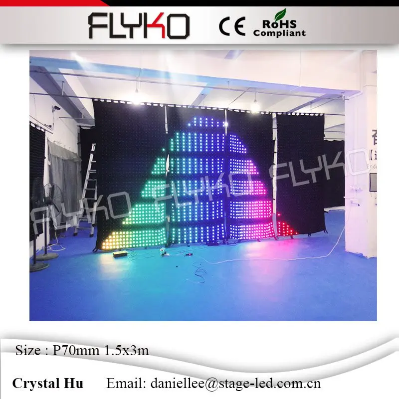 

Newest Promotion personalized rental led video curtain P70mm flyko