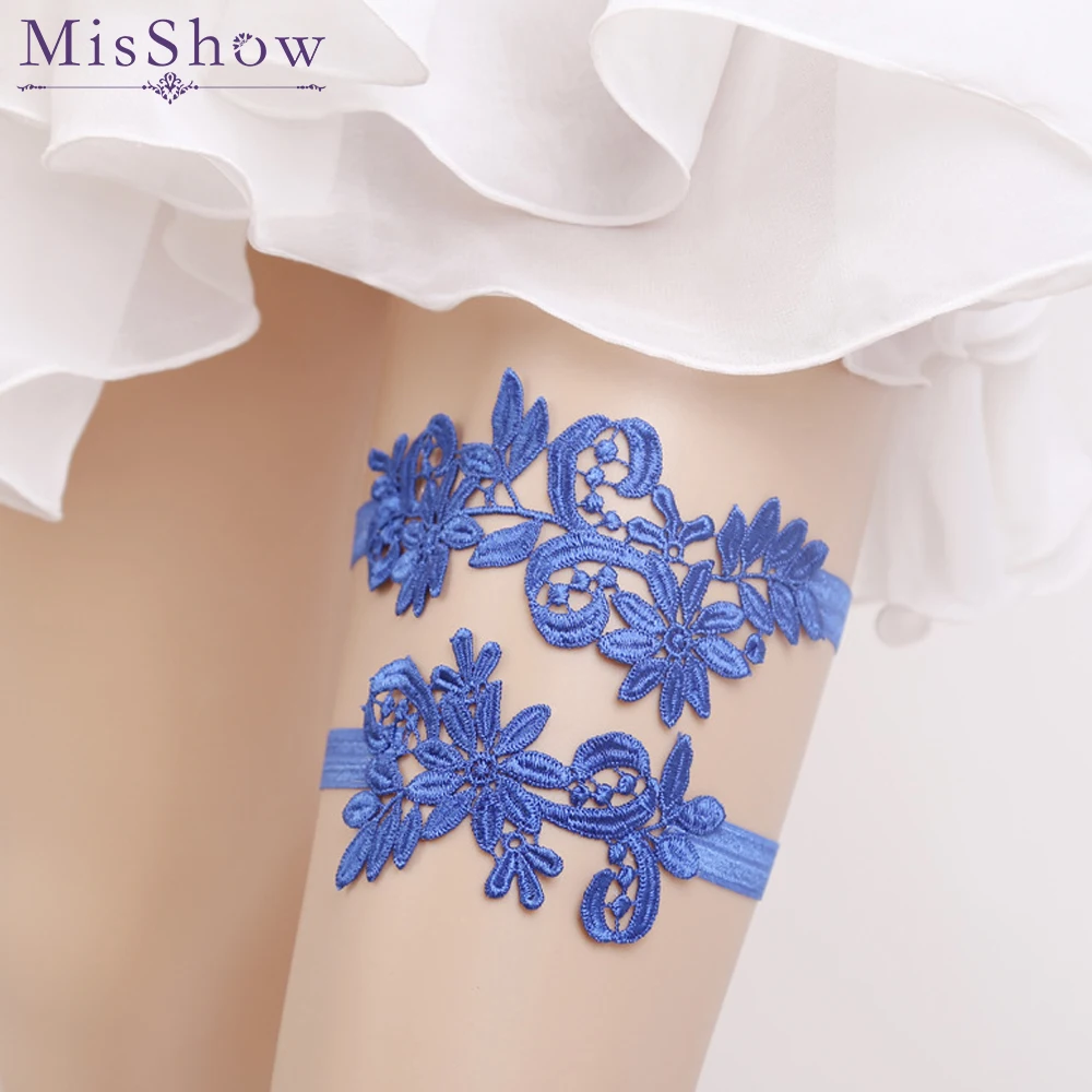 2018 Women Fashion Wedding Bride Lace Garter Hand Made Lace Flower thigh Garter Belt 2 Piece Set