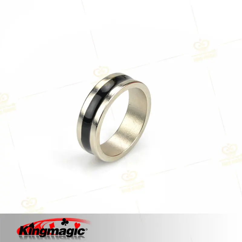 

1Pcs PK Ring Dual Black Line Strong Magnetic Ring Magic Props Magic Tricks Size 18 19 20 21mm Magician Toys