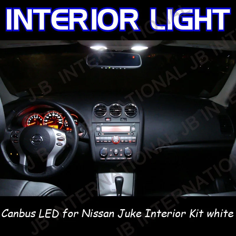 Free shipping Car Canbus Interior LED light kit Xenon Cool white for Nissan Juke,Car LED 12V DC