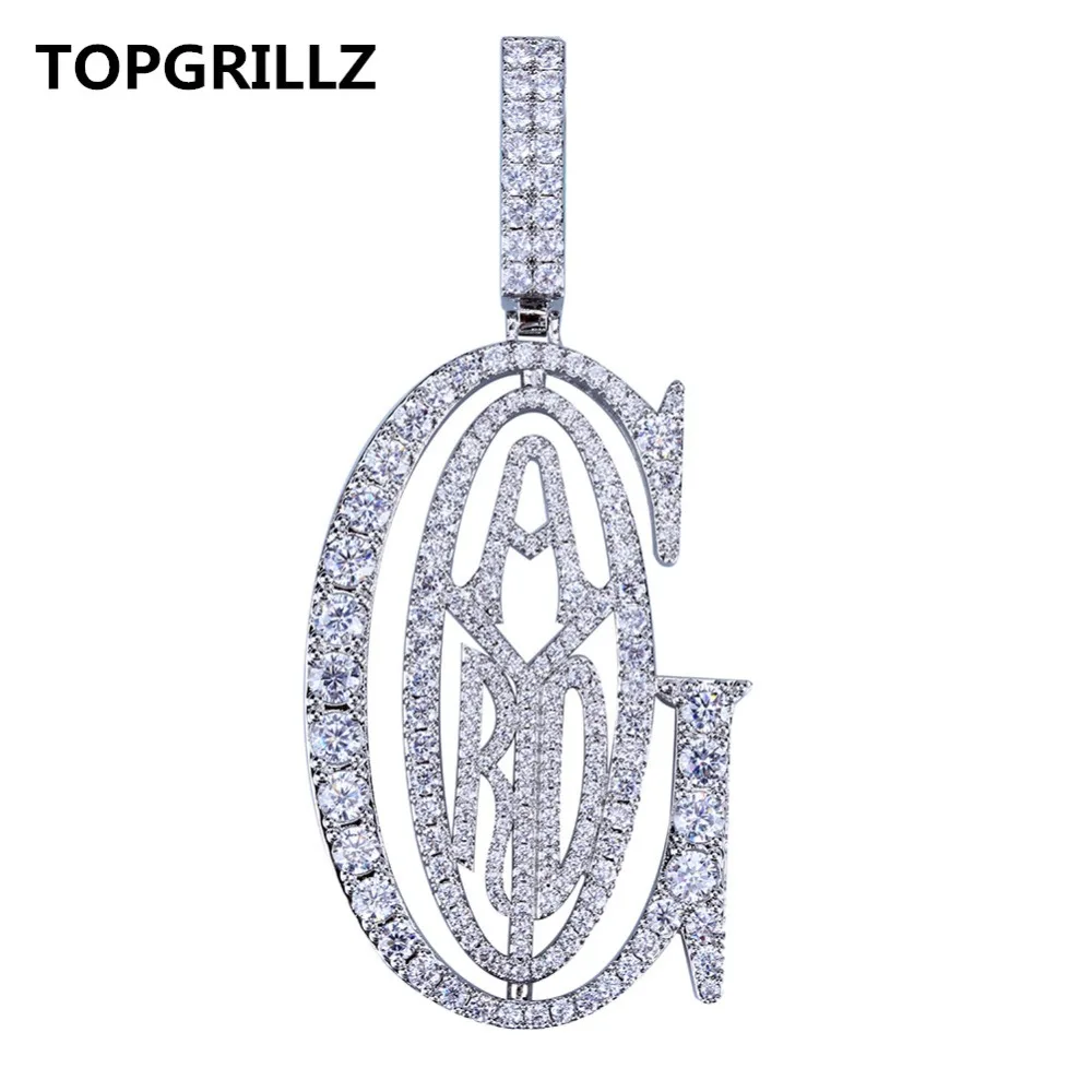 TOPGRILLZ хип хоп рэппер Tyga G Подвеска со льдом микро паве CZ дизайн с большим зажимом