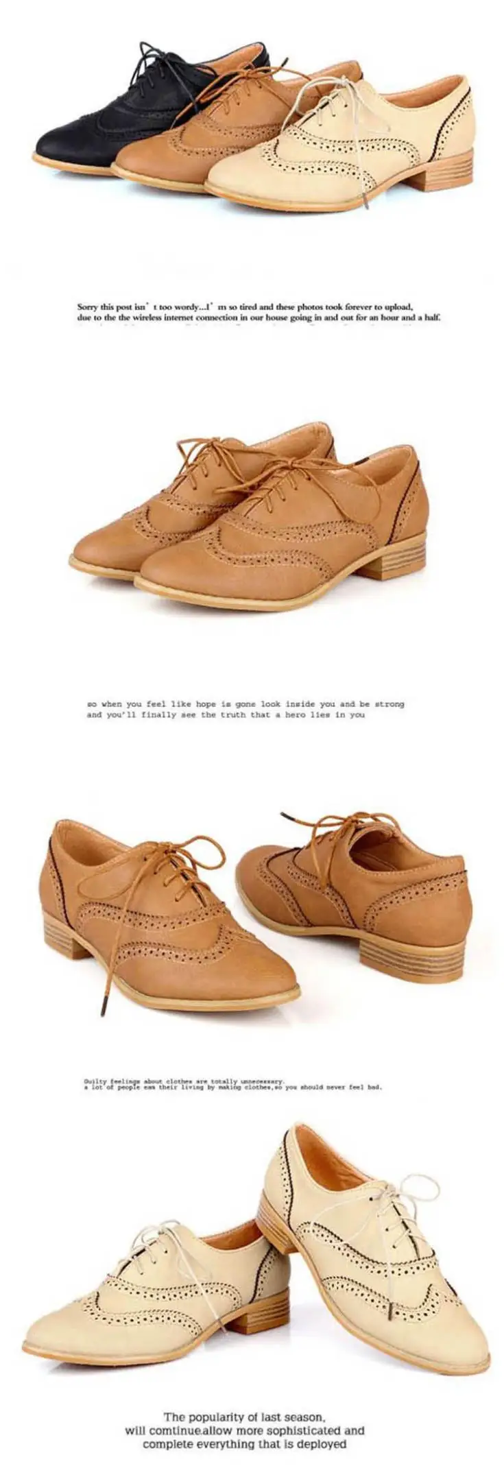 sapatos de oxford plana feminino tamanho 34-43