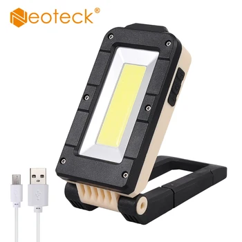 

Neoteck Rechargeable Waterproof COB LED Work Light Folding Inspection Light Torch with Magnetic Base Hanging Hook Lamp