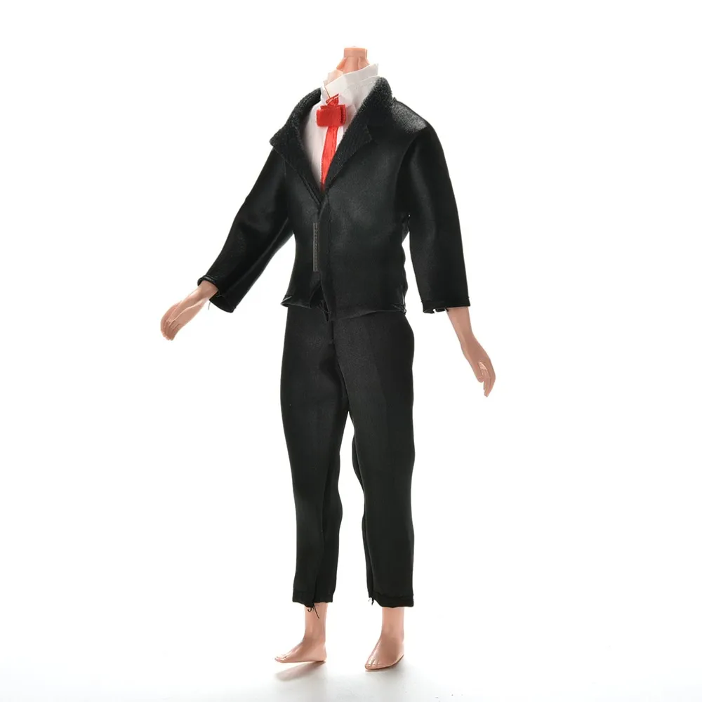 1 компл. Высокое качество Черный Костюм невесты для Барби друг Кен Кукла Одежда Аксессуары белая рубашка и брюки с пальто ручной работы