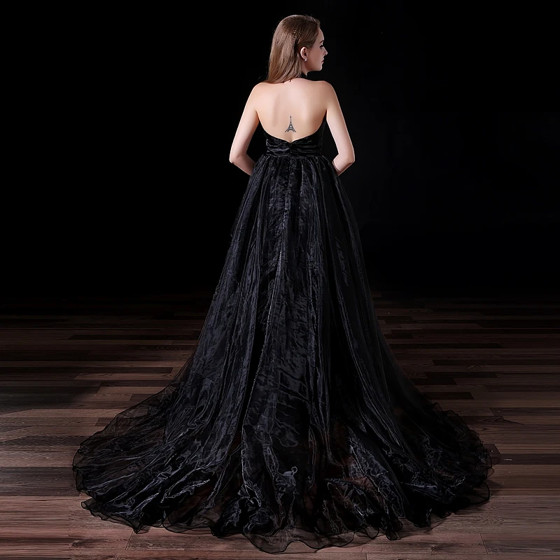 Forevergracedress Gorgeous A Line Long Black Evening Dress New Halter Neck Sleeveless Formal Party Gown Plus Size Custom Made