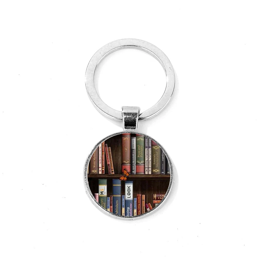 SIAN Retro Books брелок для ключей оригинальная книга и с принтом стеклянный купол ключа