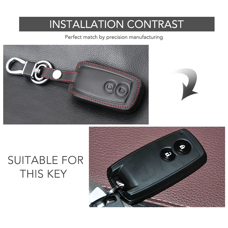 

2-Button Remote Key Cover Protective Case W/ Key Ring Parts For SUZUKI Swift SX4