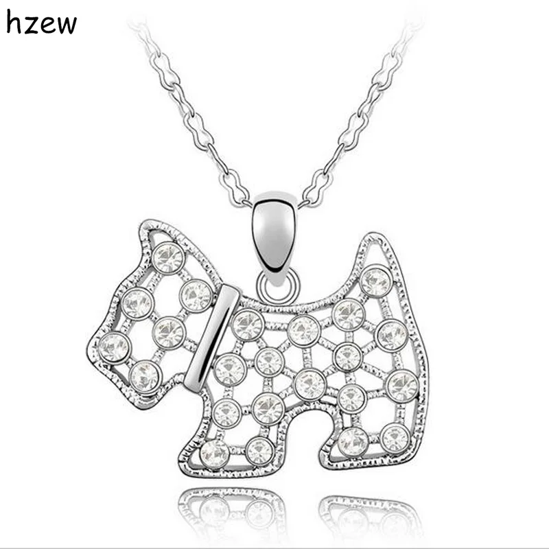 Массивное ожерелье hzew с австрийским кристаллом Westie для шотландской собаки кулон