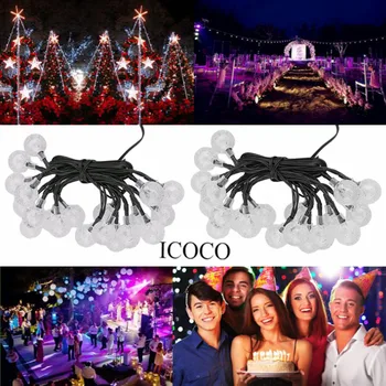 

Newest 3.5m 20 LED 600ma Bright Ball Shape Solar Power Lights Outdoor Garden Party Festival Decoration Lamp Waterproof IP66