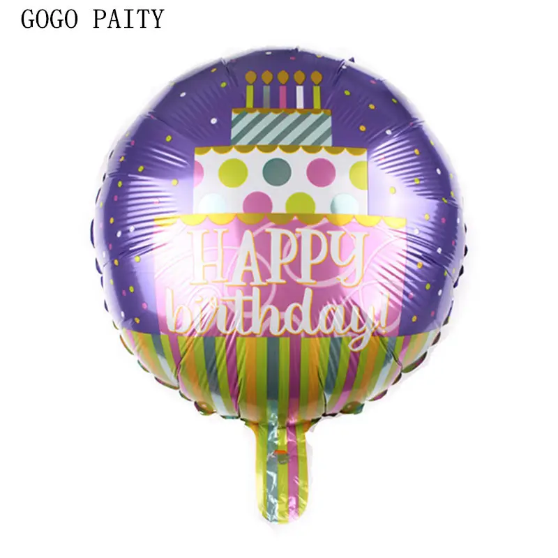 GOGO PAITY, новинка, 18 дюймов, Круглый, с днем рождения, алюминиевый шар, шары, день рождения, украшение, шары, высокое качество