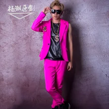 M-6X! Ночной клуб певец DSDJ модный показ GD супер красивая красная роза Половина рукавами стилист бар костюмы