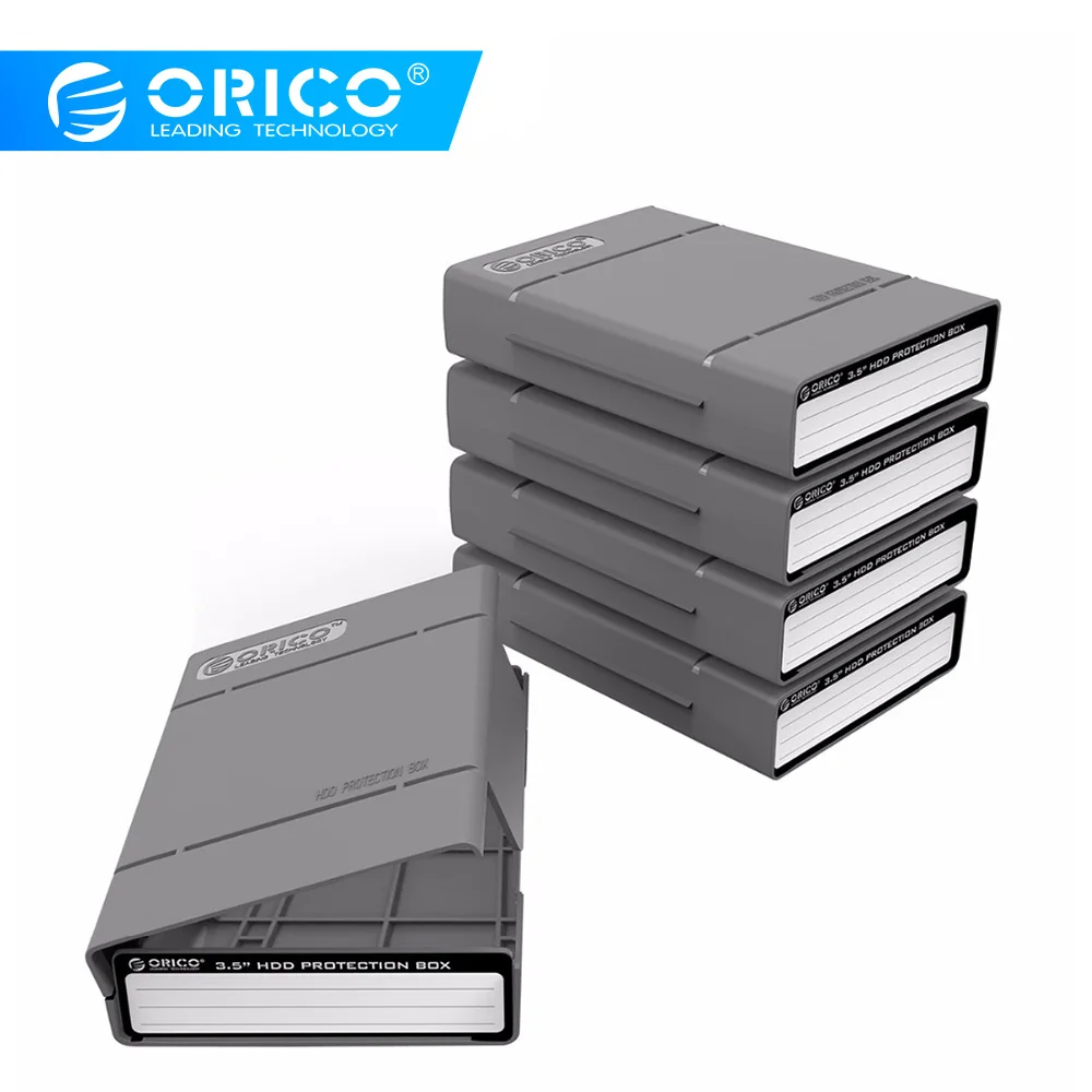 Защитный бокс ORICO 5 Bay 3,5 дюйма/чехол для хранения жесткого диска(HDD) или SDD с водонепроницаемой функцией-5 шт./лот