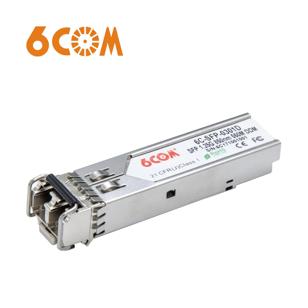 6COM Compatible for Ubiquiti UF-MM-1G EdgeSwitch/EdgeRouter Transceiver, 1.25Gb/s SFP Module MMF 850nm 550m