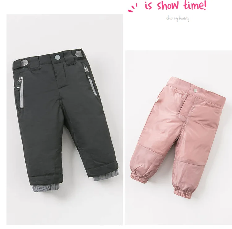 DB8944 dave bella/осенние модные штаны унисекс для малышей Детские длинные штаны пуховые штаны для малышей