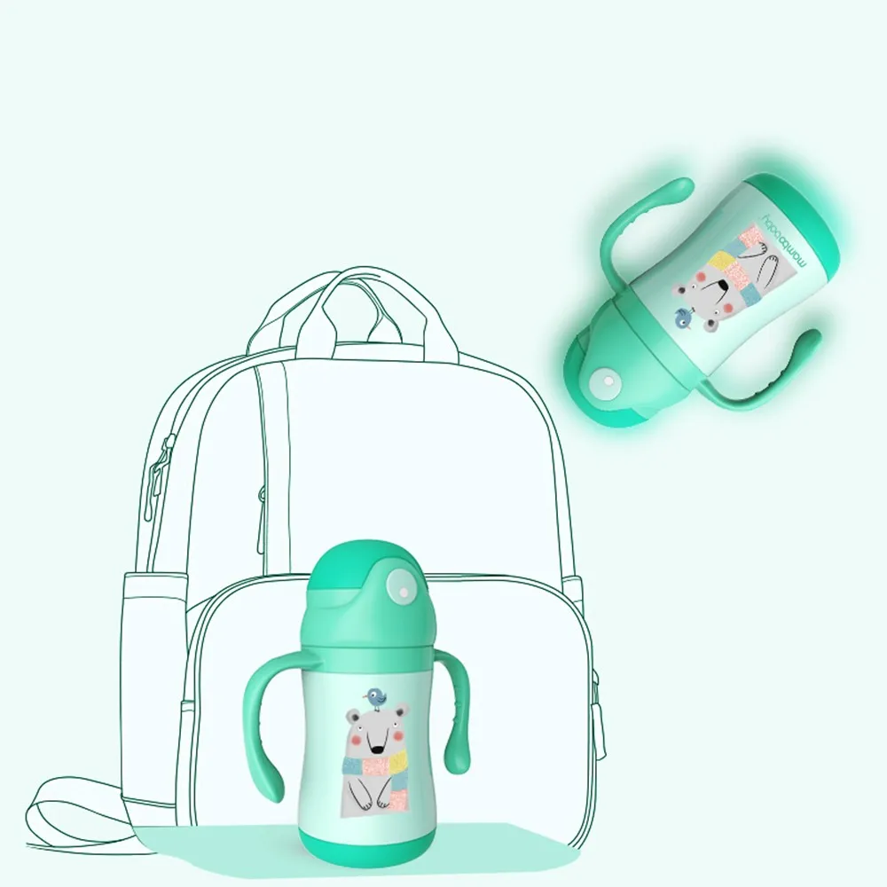 Детская бутылка для воды Mambobaby меняющая цвет детская теплая чашка с ручкой питья