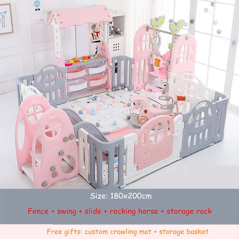 Kids Baby Fence Playground Indoor Family Amusement Park Baby Toddler Fence Safety Playpen for Baby Barriere De Securite Enfant Kids Baby Fence Playground Indoor Family Amusement Park Baby Toddler Fence Safety Playpen for Baby Barriere De Securite Enfant