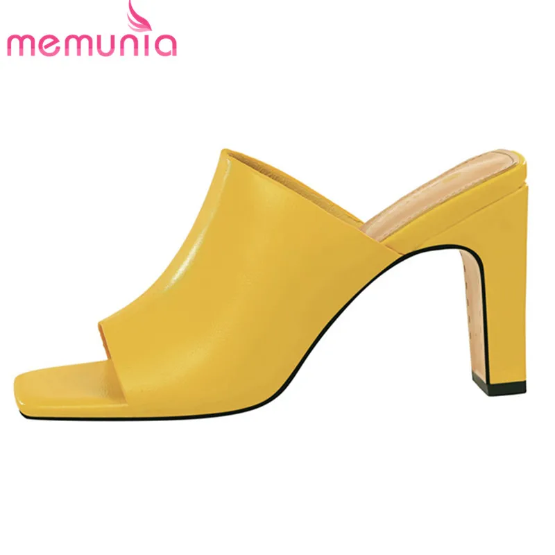 

MEMUNIA 2019 new arrival women sandals open toe high heels shoes ladies mules summer shoes fashion party prom shoes woman